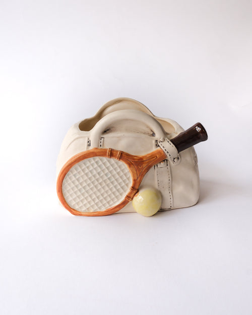 50-60’s Lefton tennis bag ceramic planter