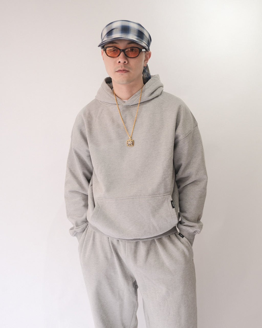 Sowhat Bandanna Cap Ombre check Blue