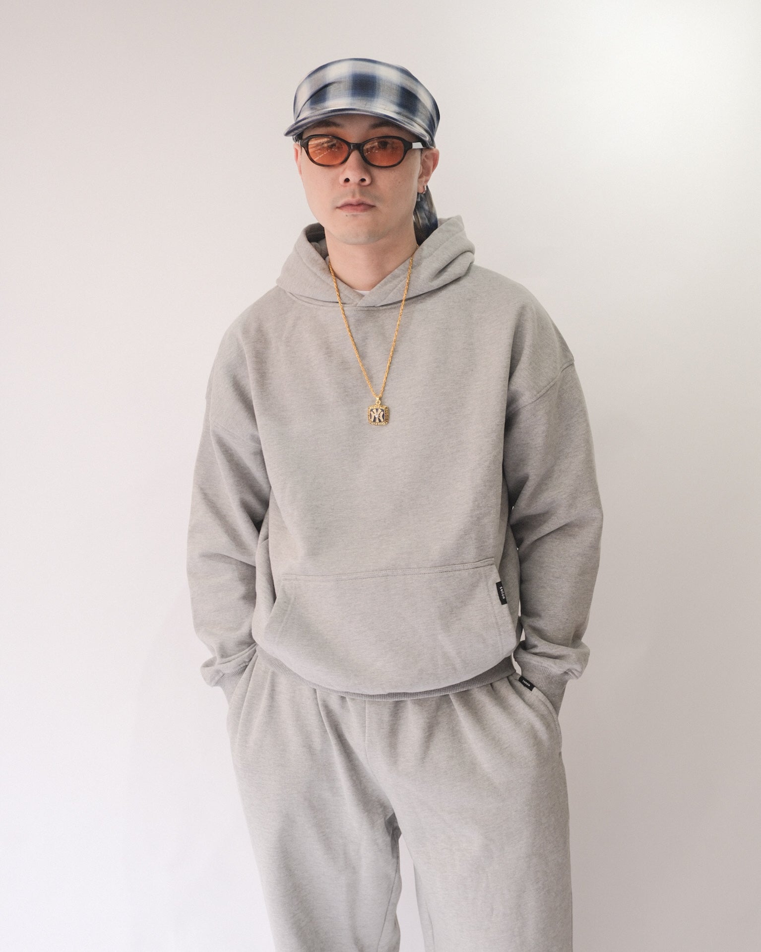 Sowhat Bandanna Cap Ombre check Blue