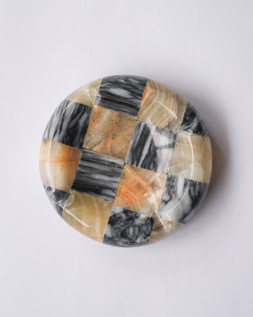 Checker stone ash tray