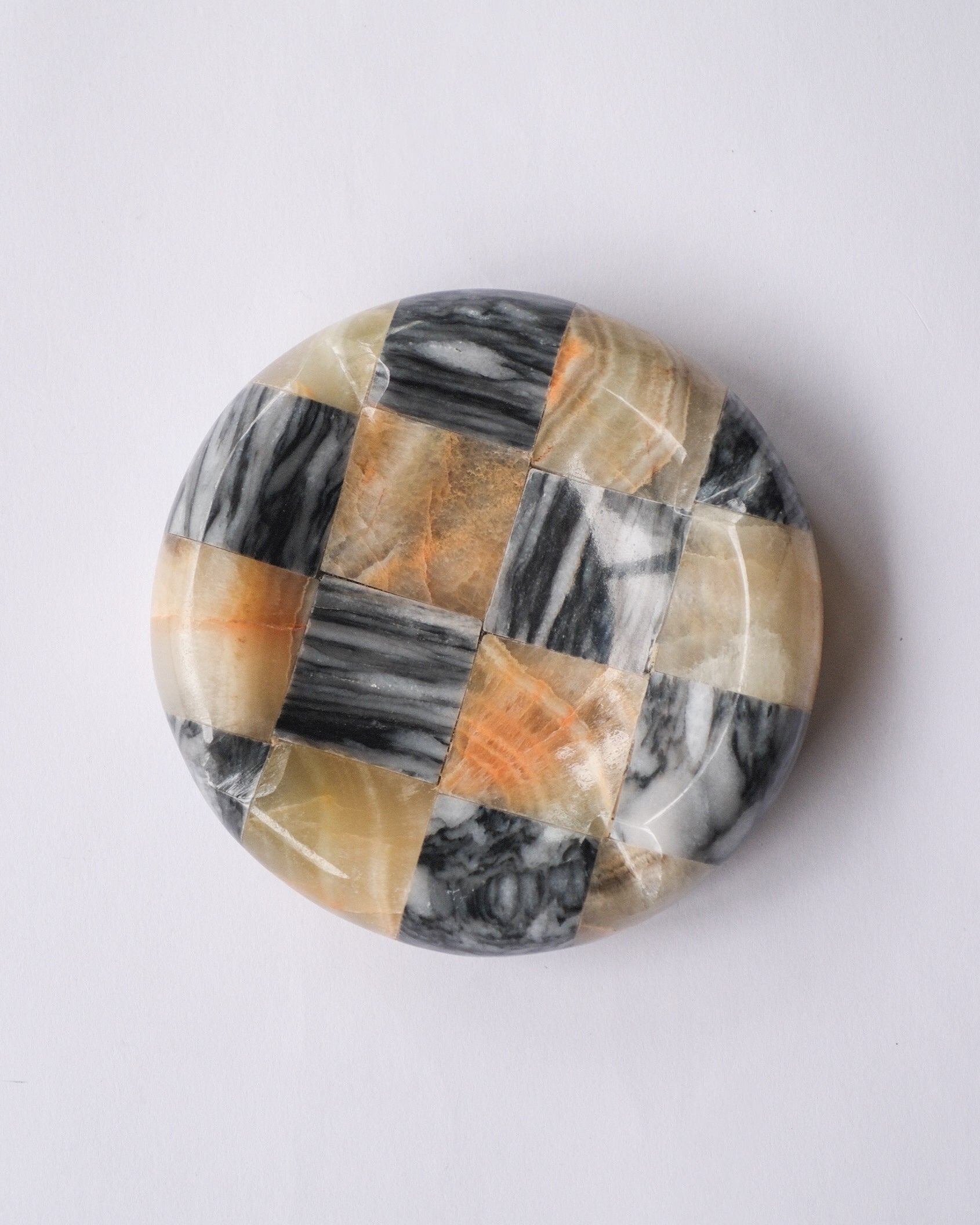 Checker stone ash tray