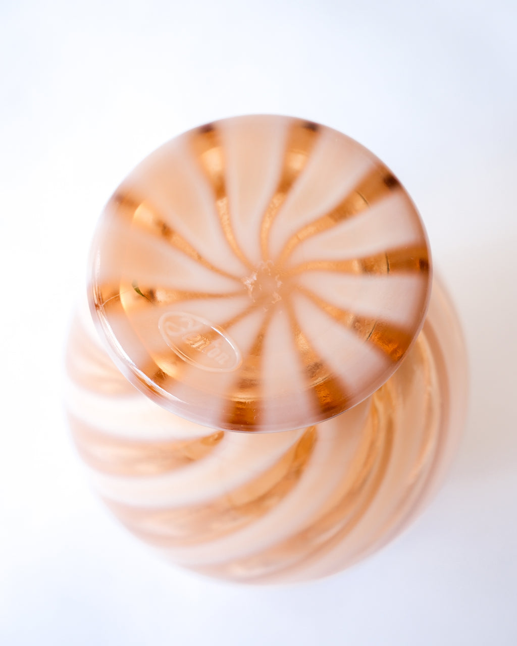 1970s Vintage striped glass vase