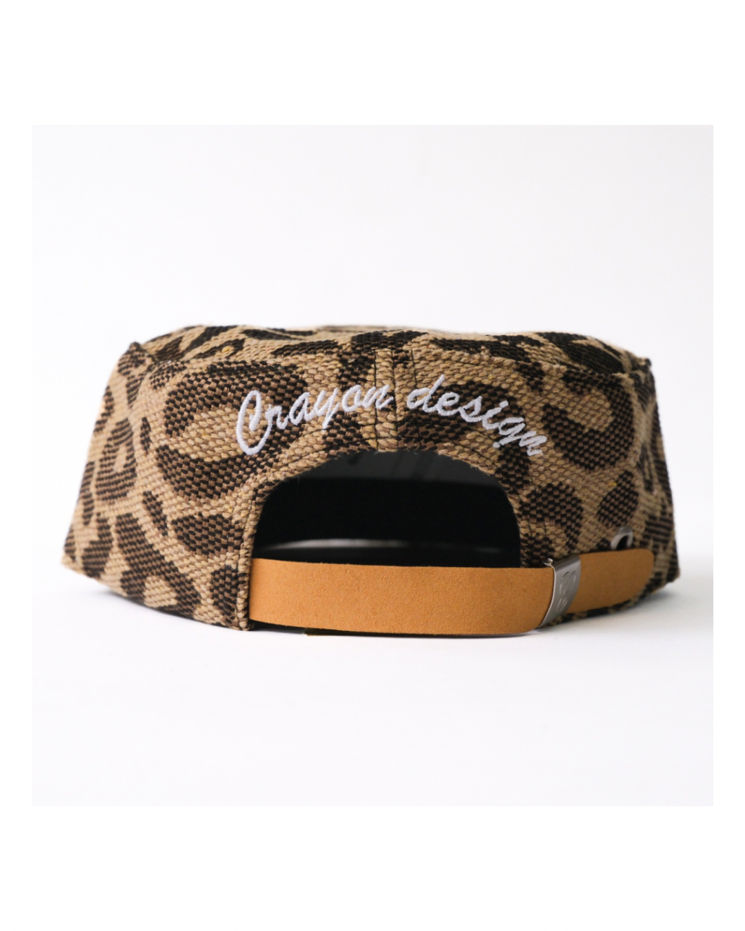 6cRAyon Weave Leopard Print Brimmed Baseball Cap