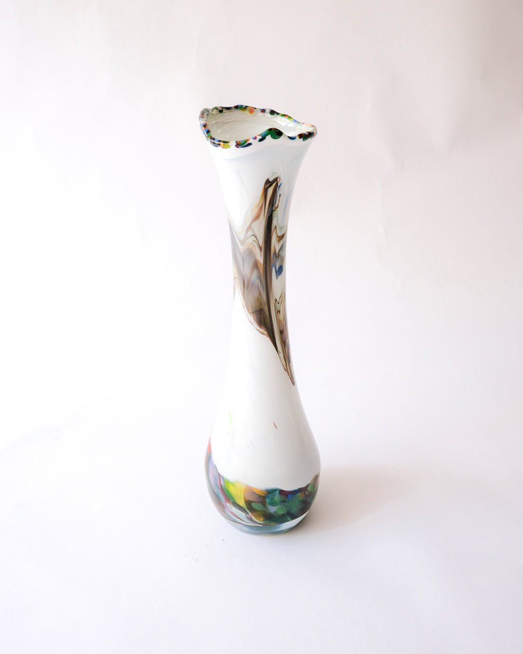Vintage made in Romania handmade glass vase