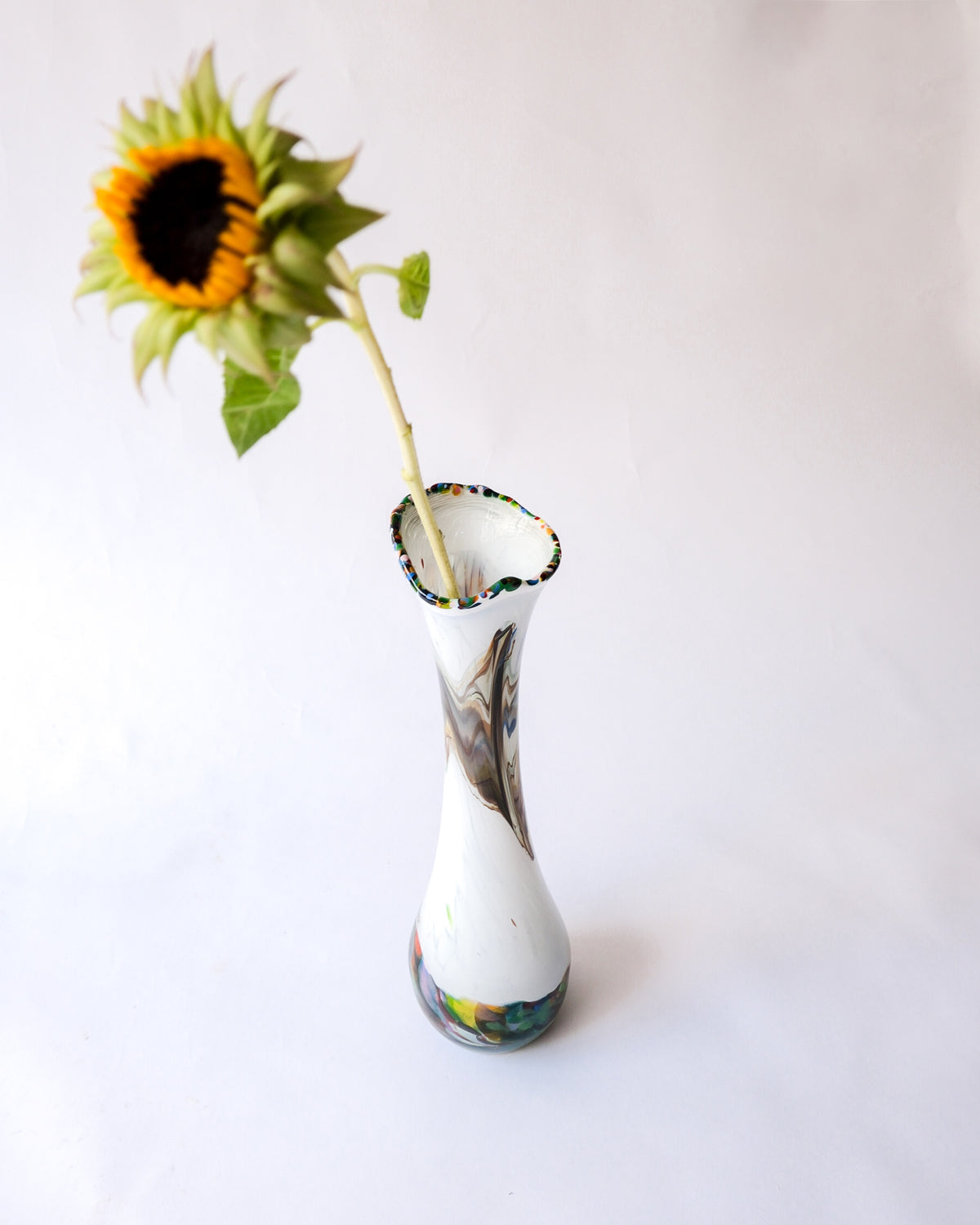 Vintage made in Romania handmade glass vase