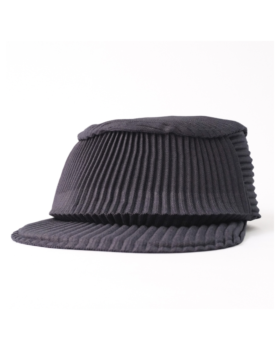 6cRAyon Pleated Flat Top Stretch Baseball Cap