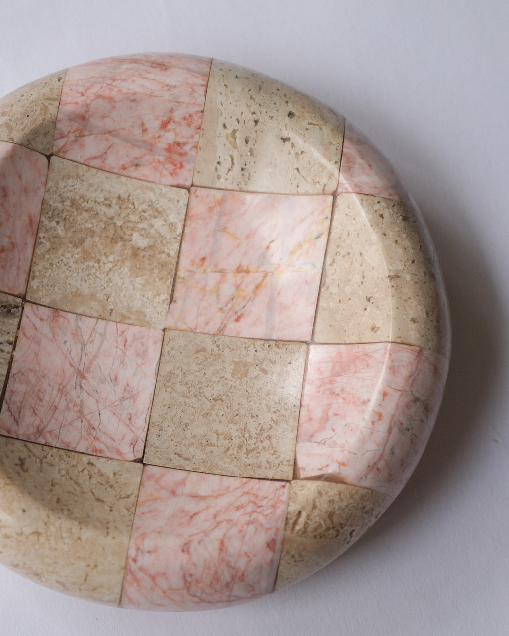Checker stone ash tray