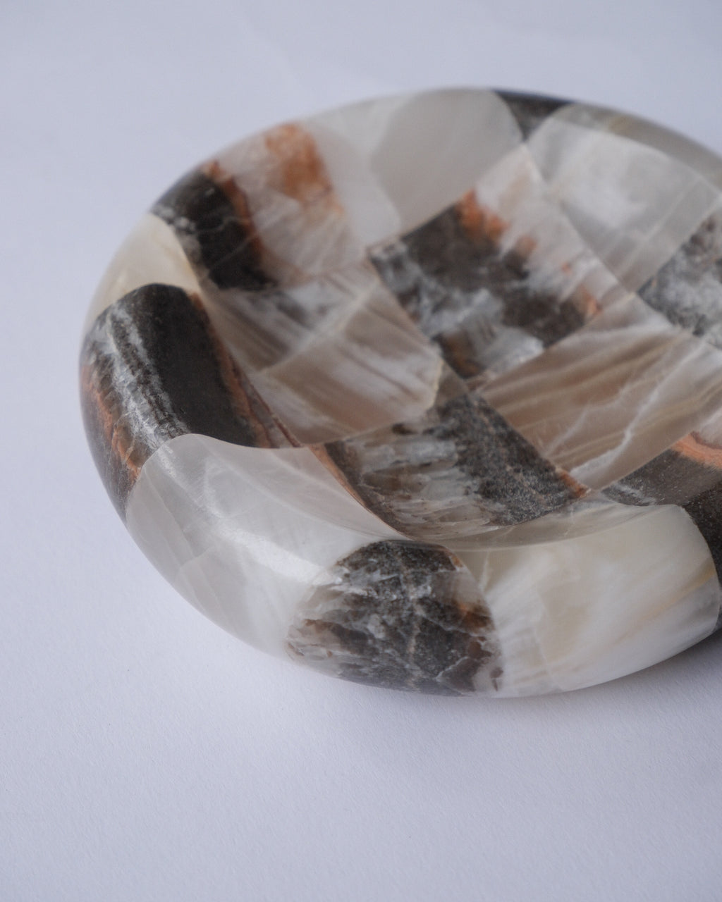 Checker stone ash tray