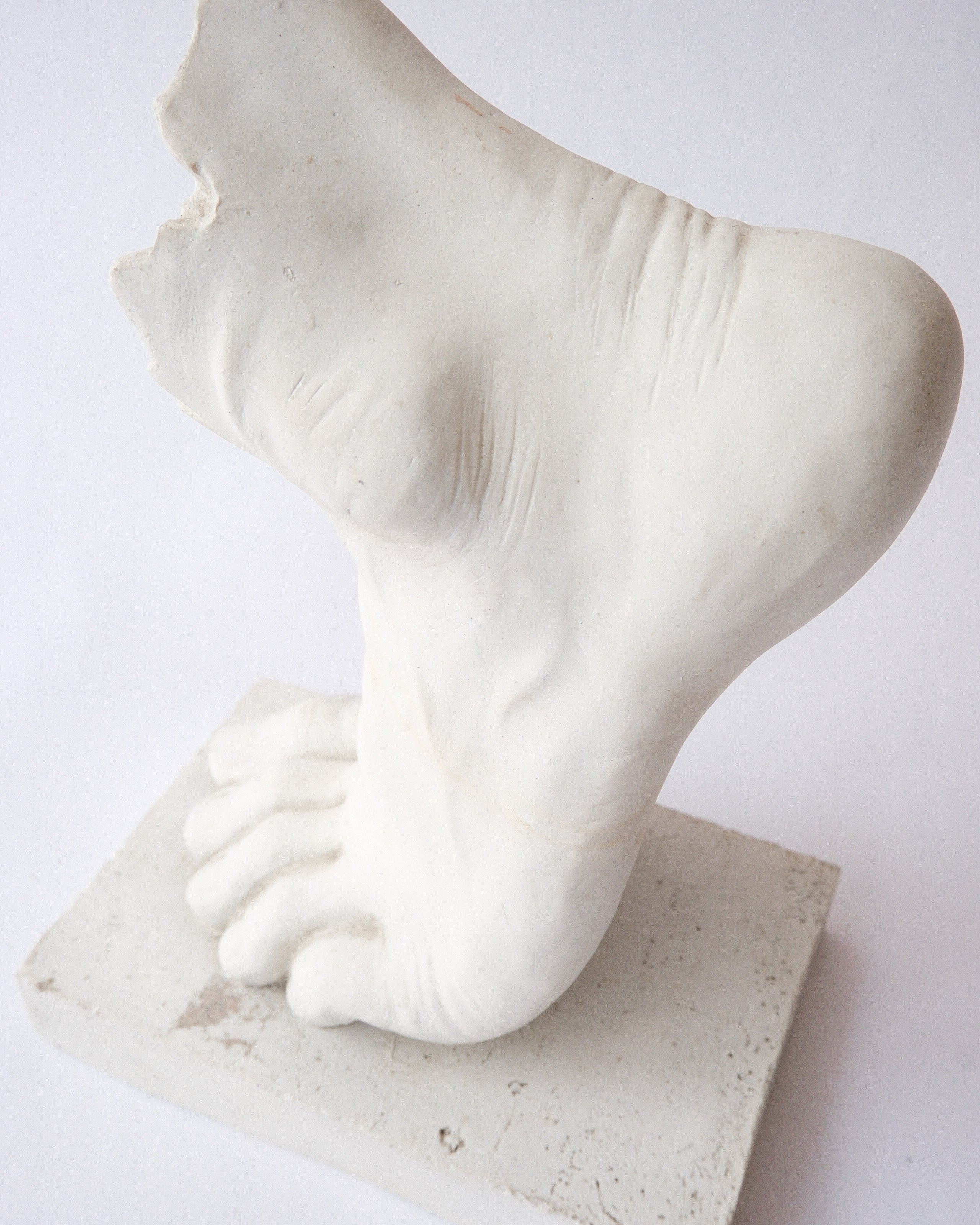 Foot plaster sculpture