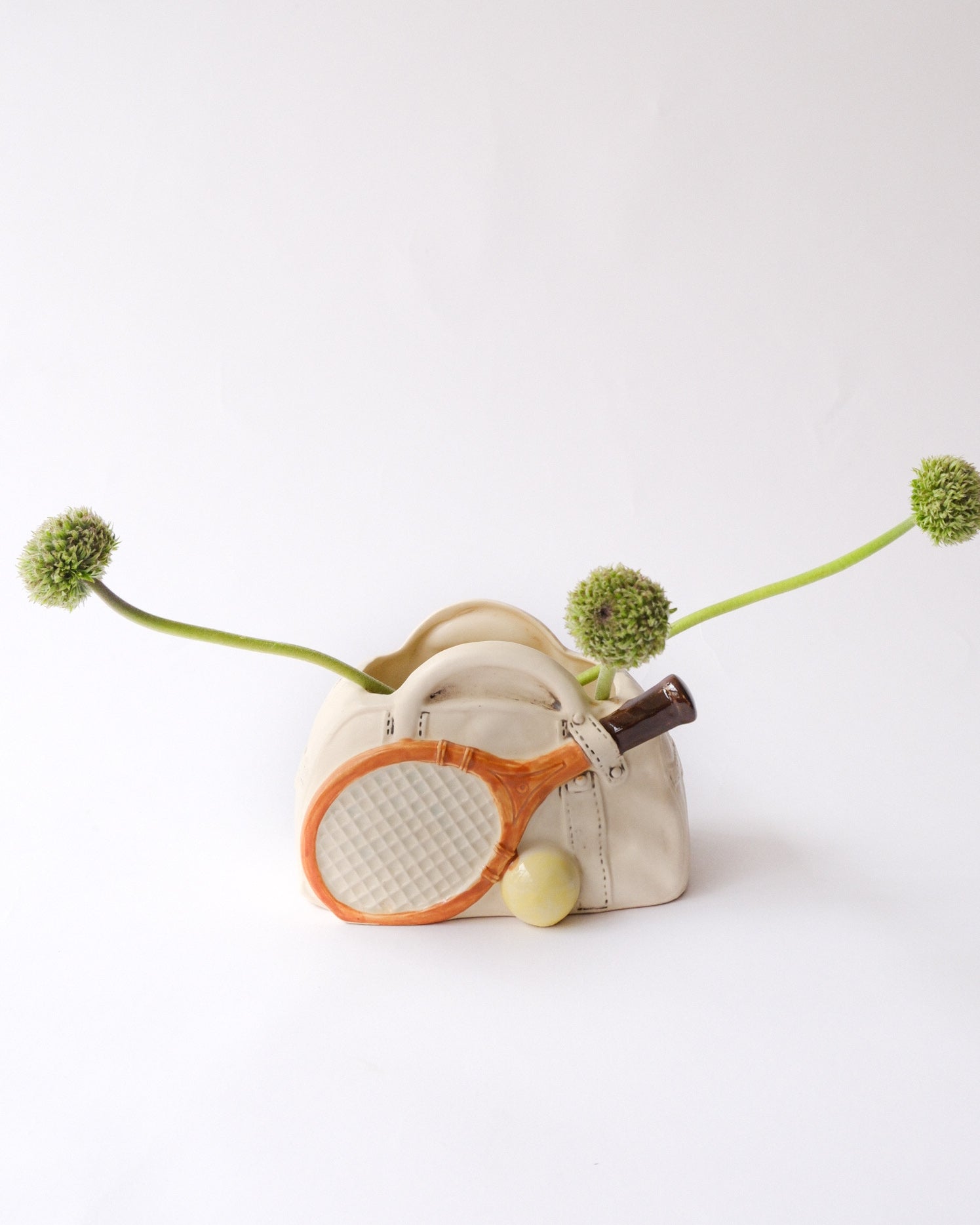 50-60’s Lefton tennis bag ceramic planter