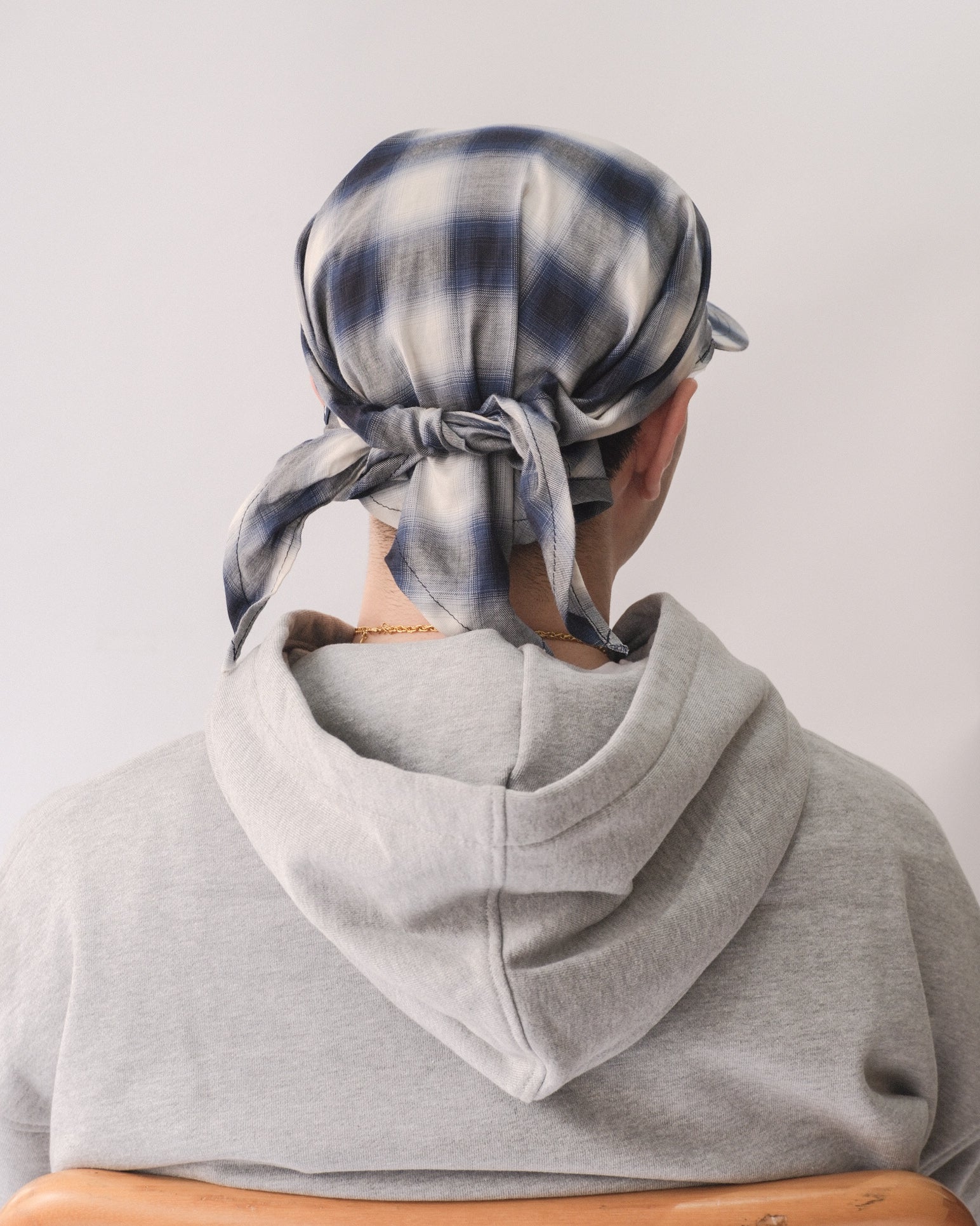 Sowhat Bandanna Cap Ombre check Blue