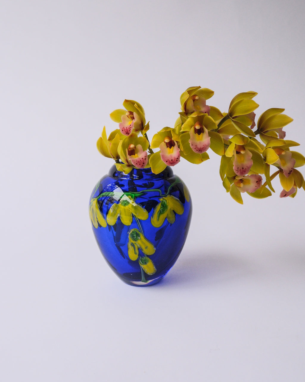 Blue glass vase