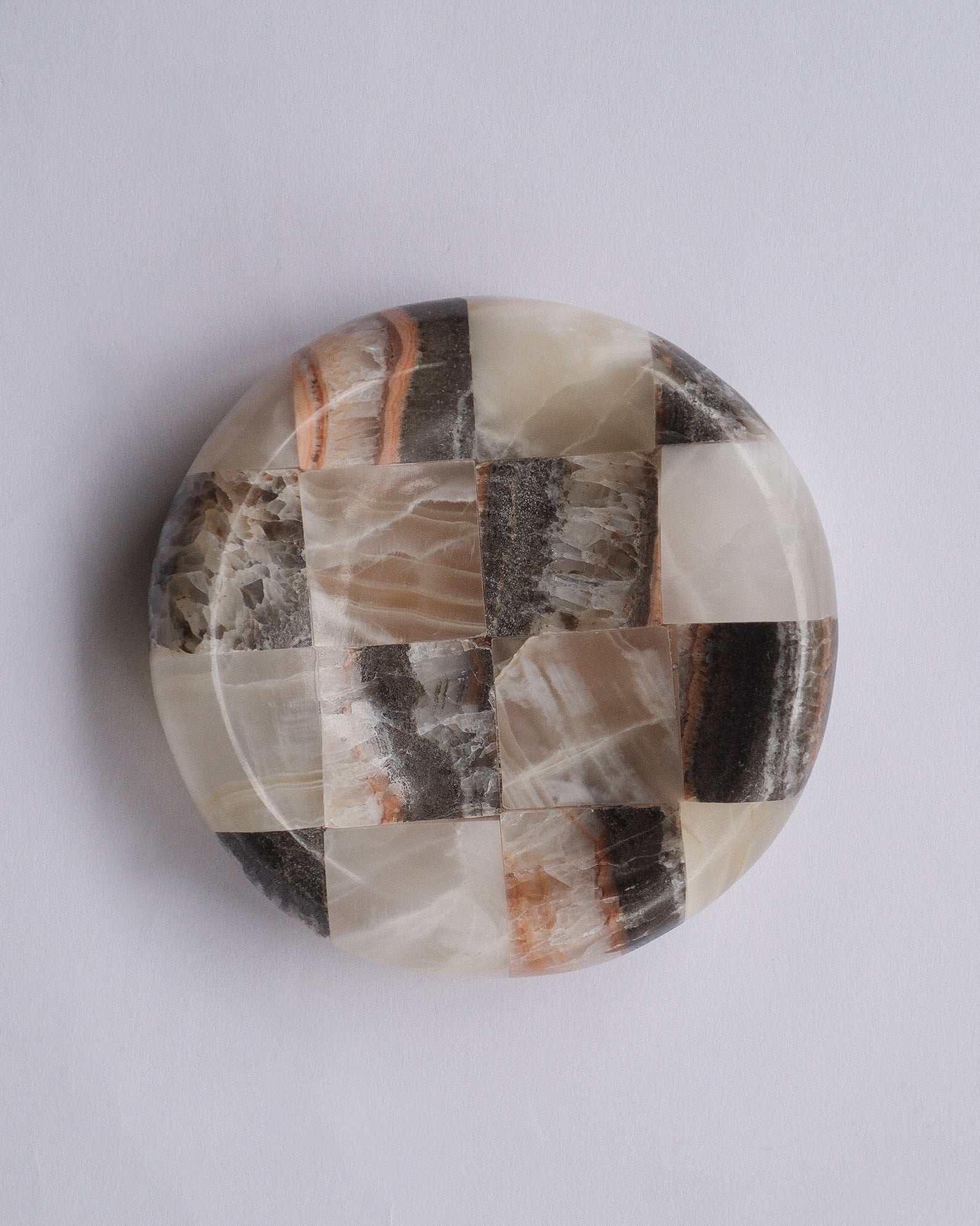 Checker stone ash tray