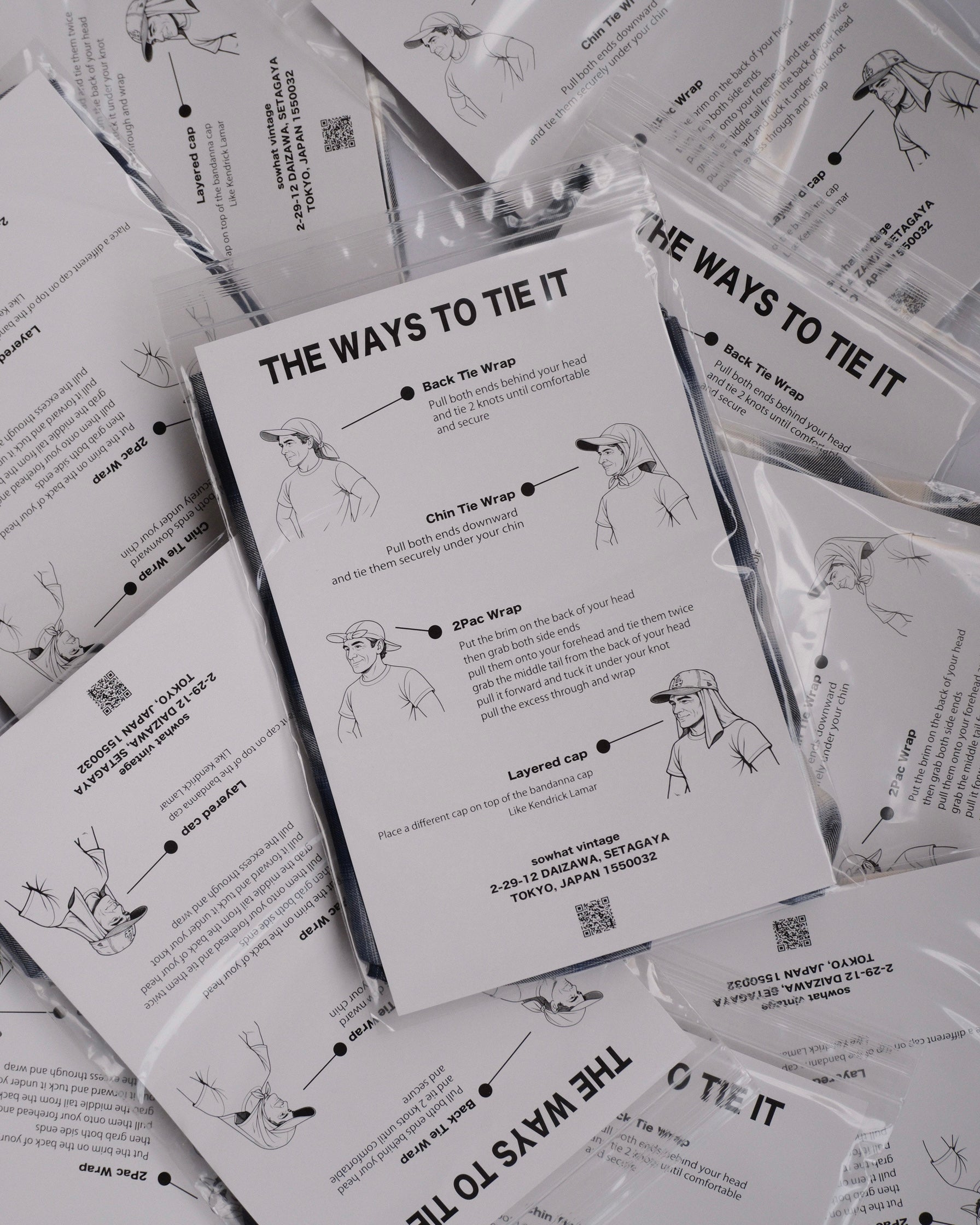 Sowhat Bandanna Cap Ombre check Black