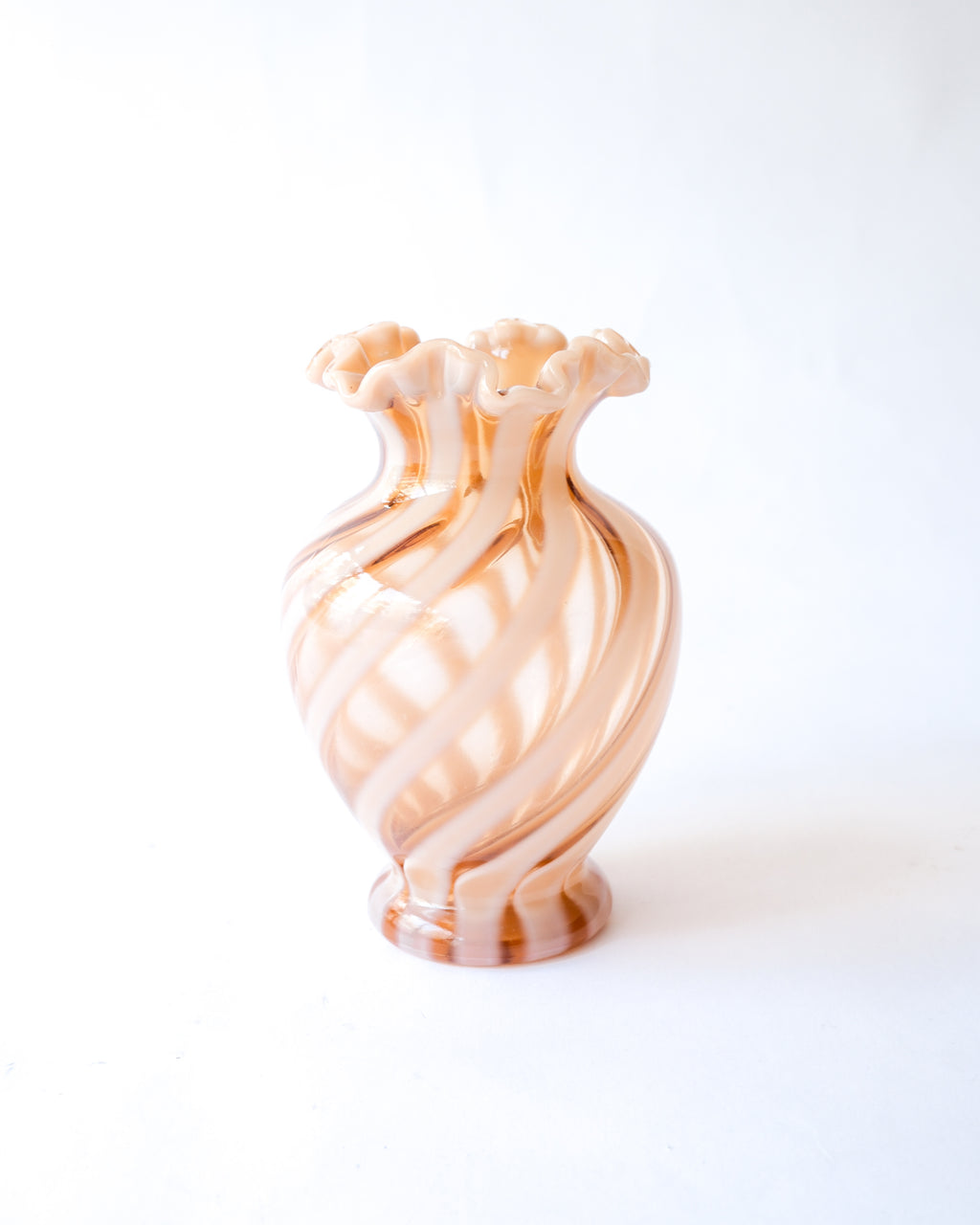 1970s Vintage striped glass vase