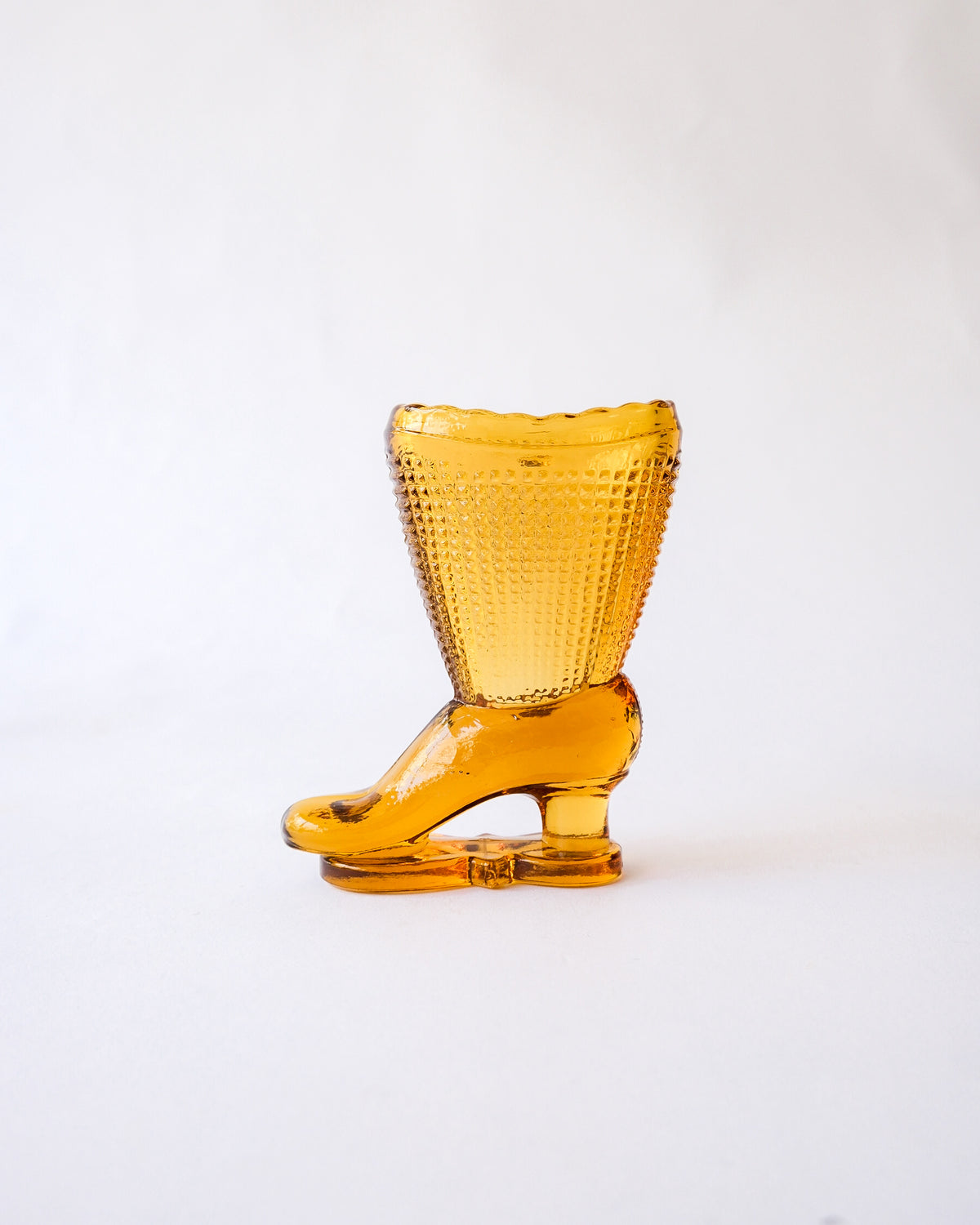 Vintage glass boots mini vase