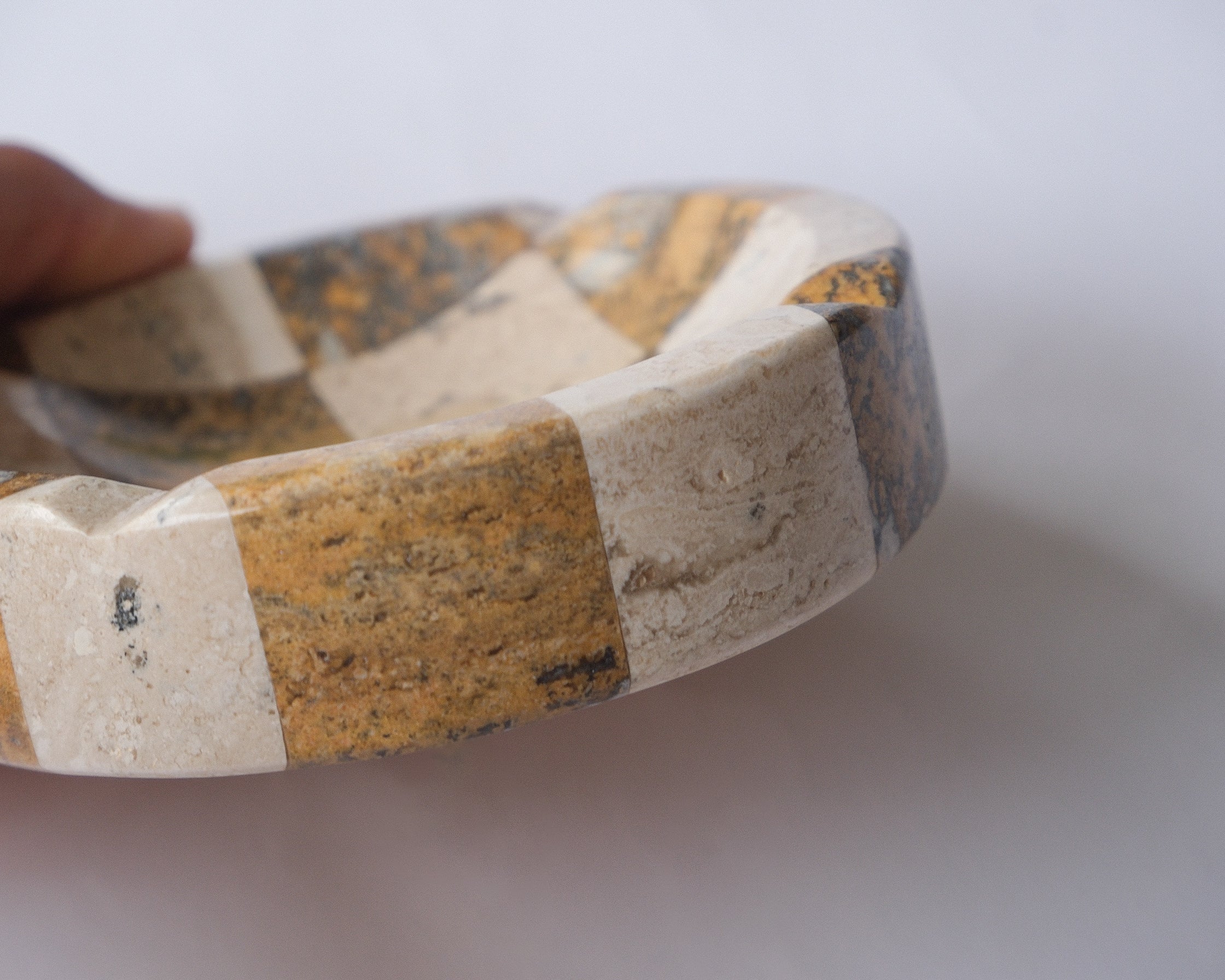 Checker stone ash tray