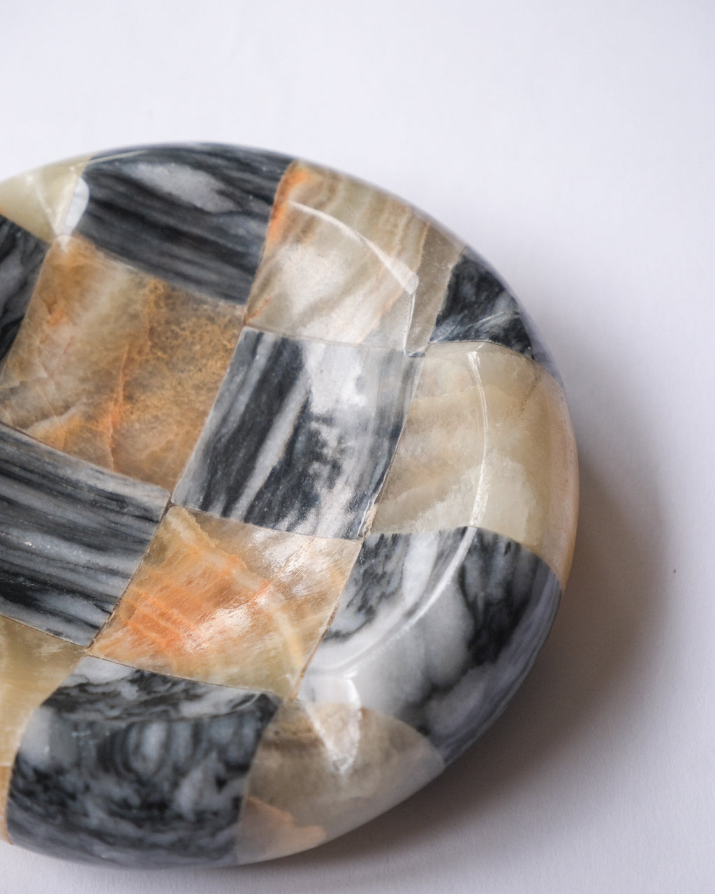 Checker stone ash tray