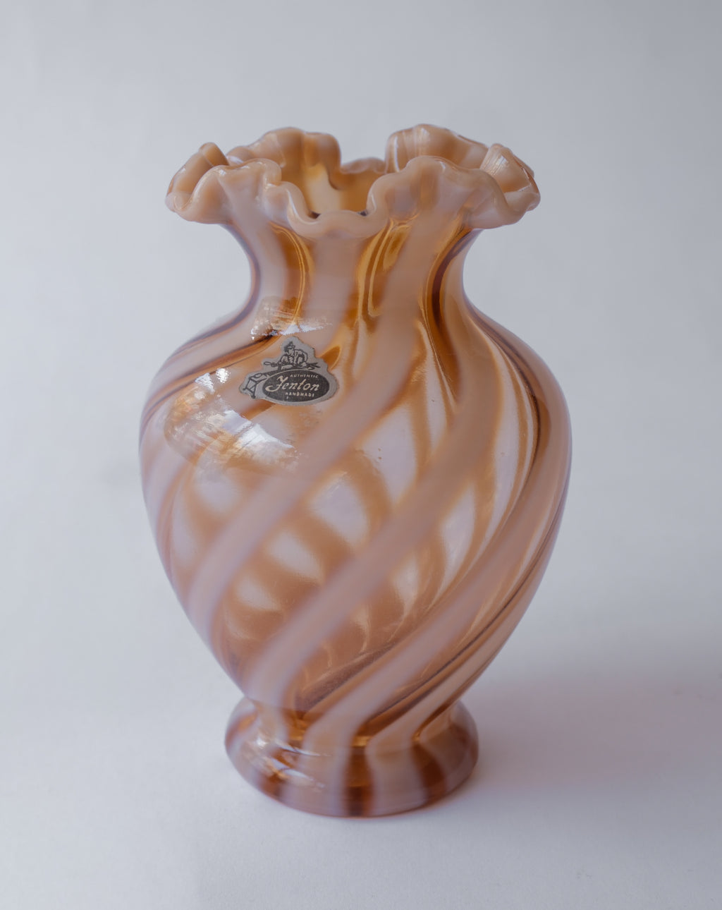 1970s Vintage striped glass vase