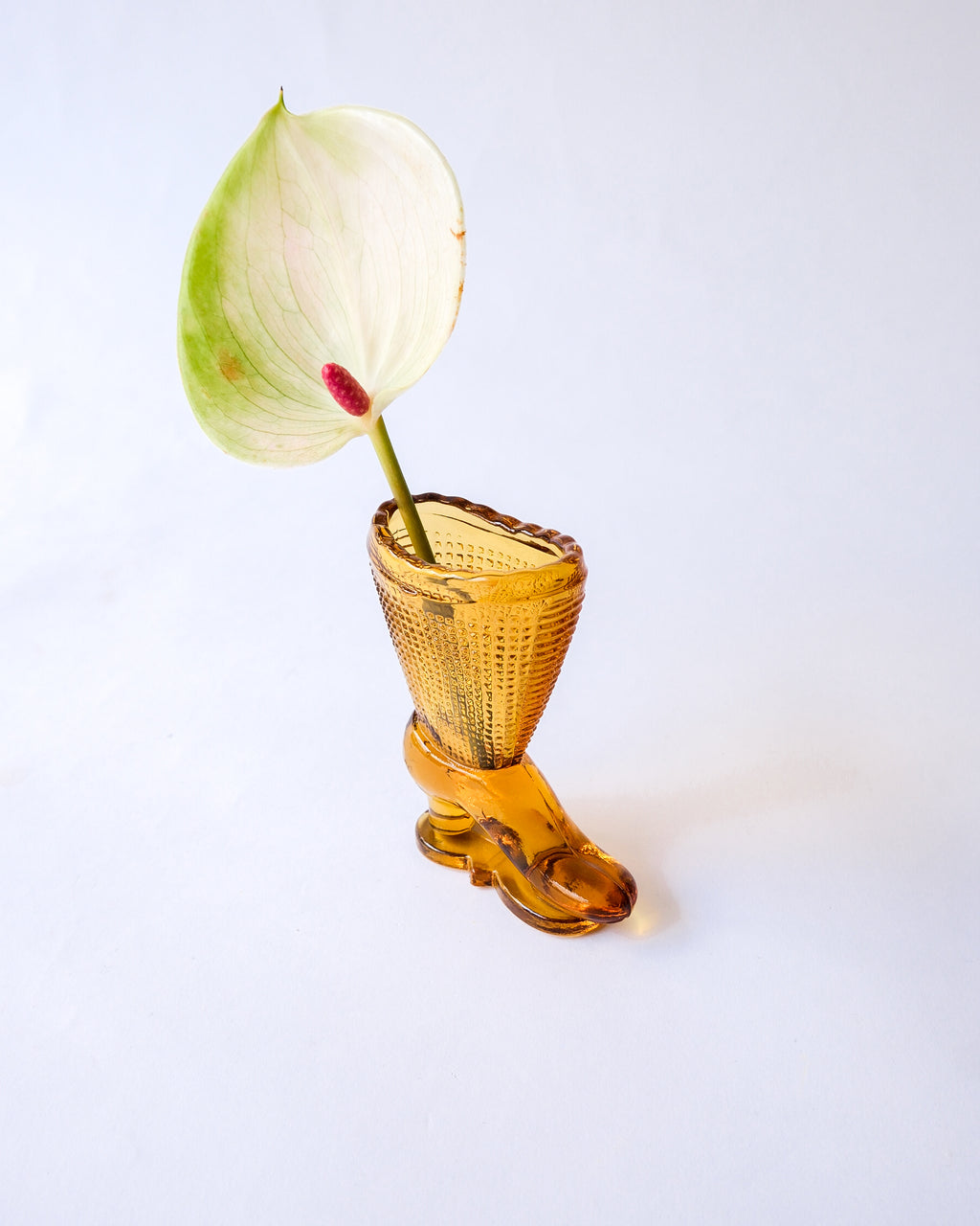 Vintage glass boots mini vase