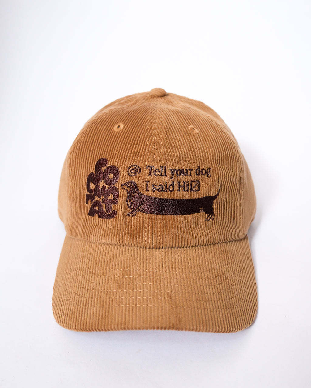 "Tell your dog I said Hi" corduroy cap