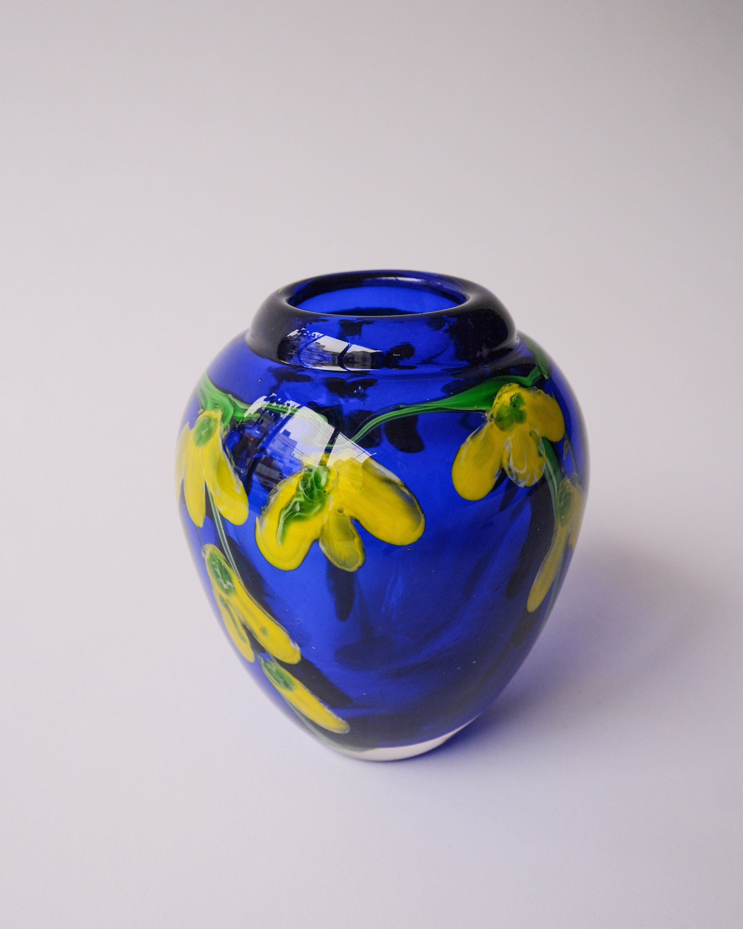 Blue glass vase