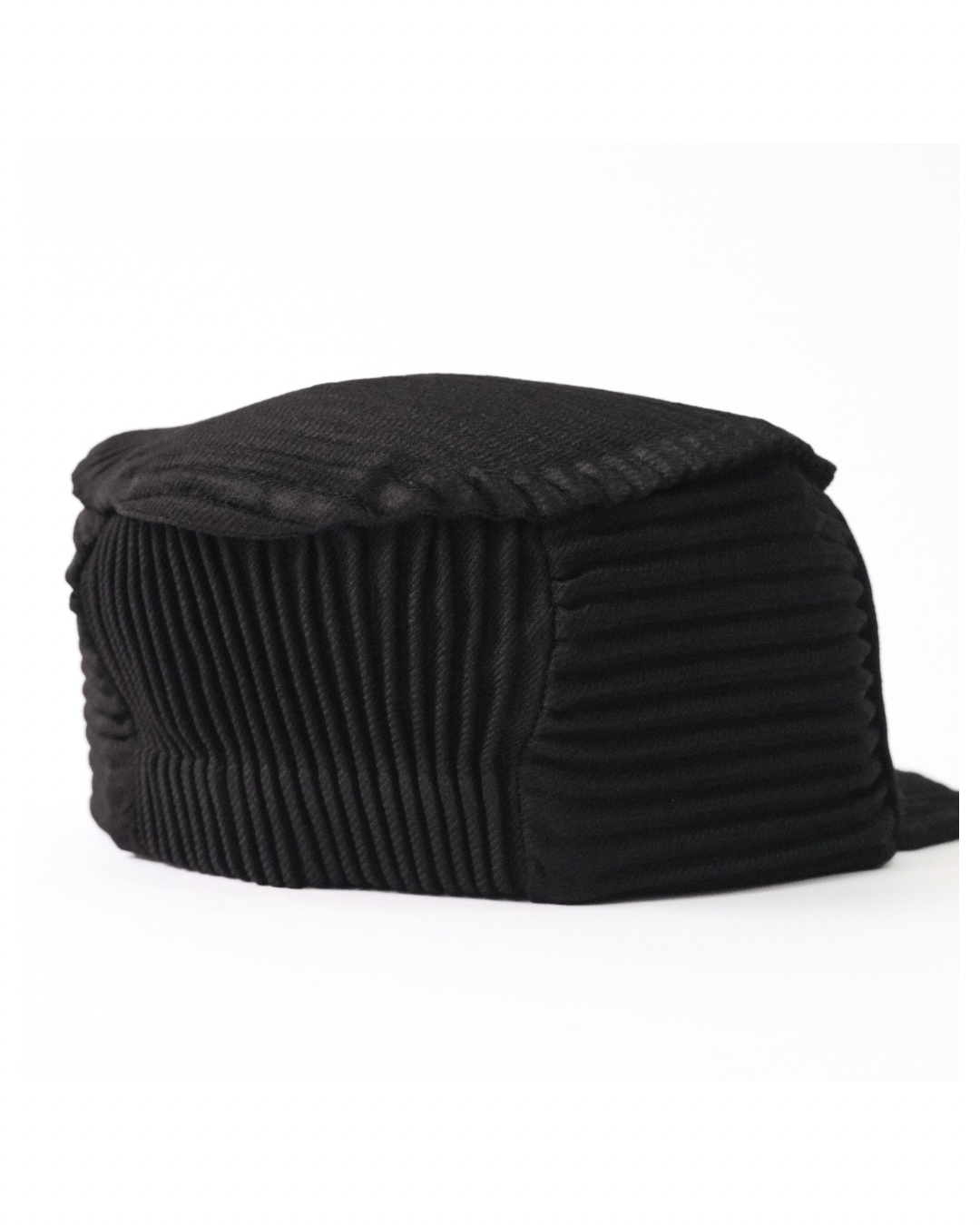 6cRAyon Pleated Flat Top Stretch Baseball Cap
