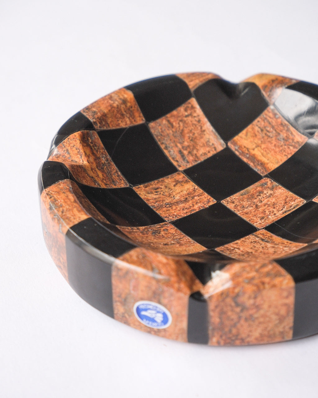 Checker stone ash tray