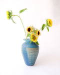 Vintage sky blue ceramic vase