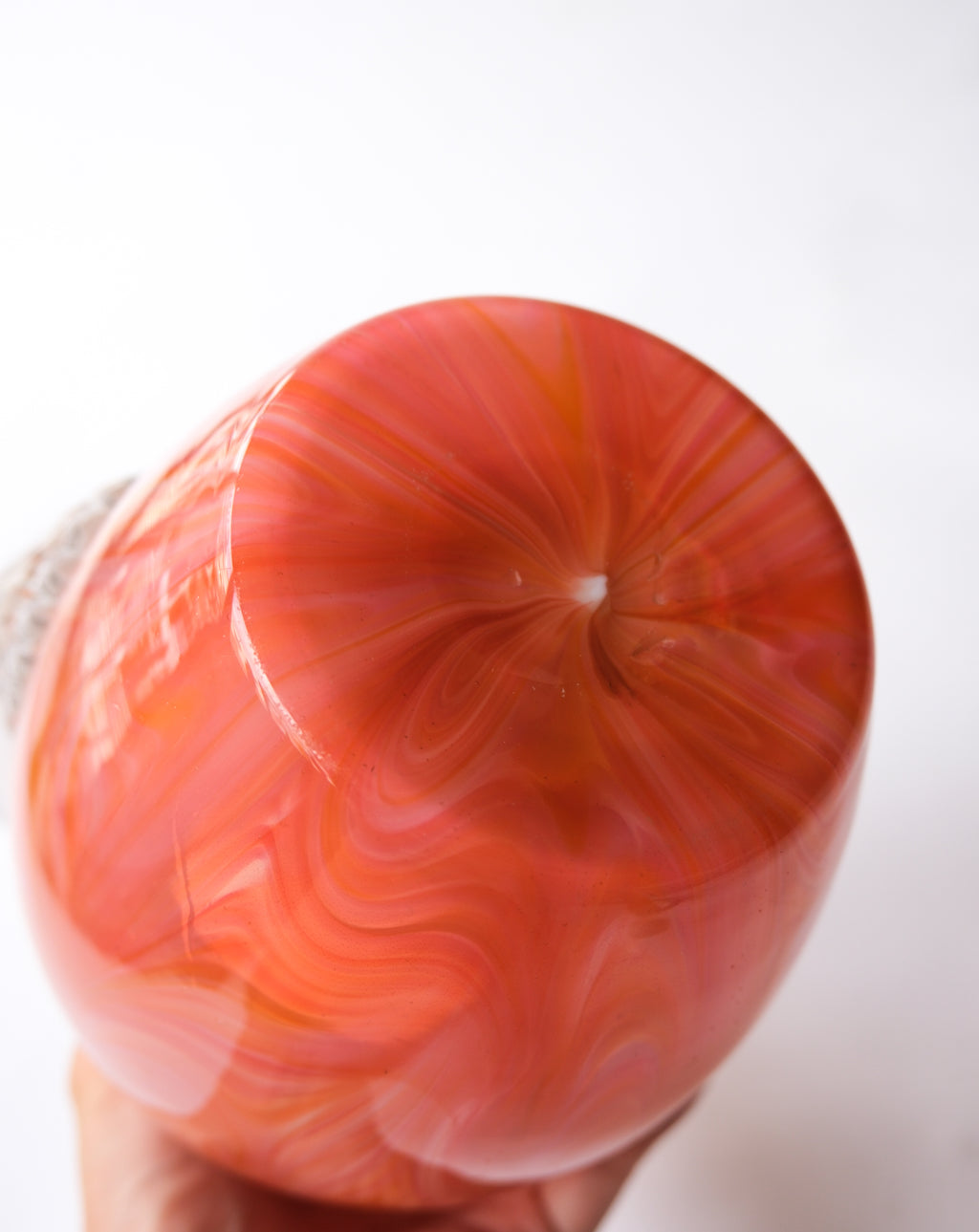 Vintage marble glass pitcher vase