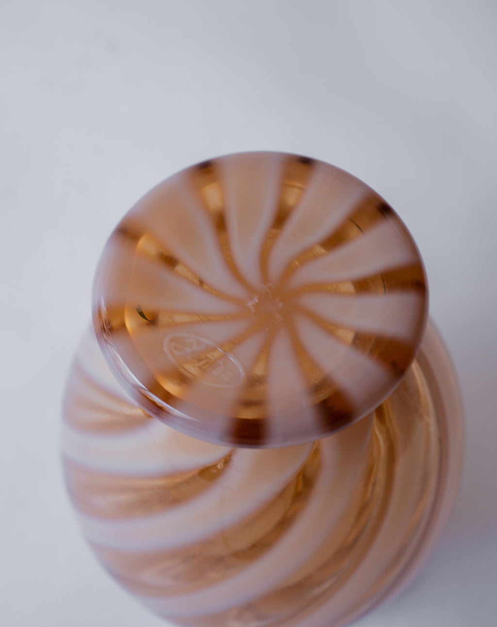 1970s Vintage striped glass vase