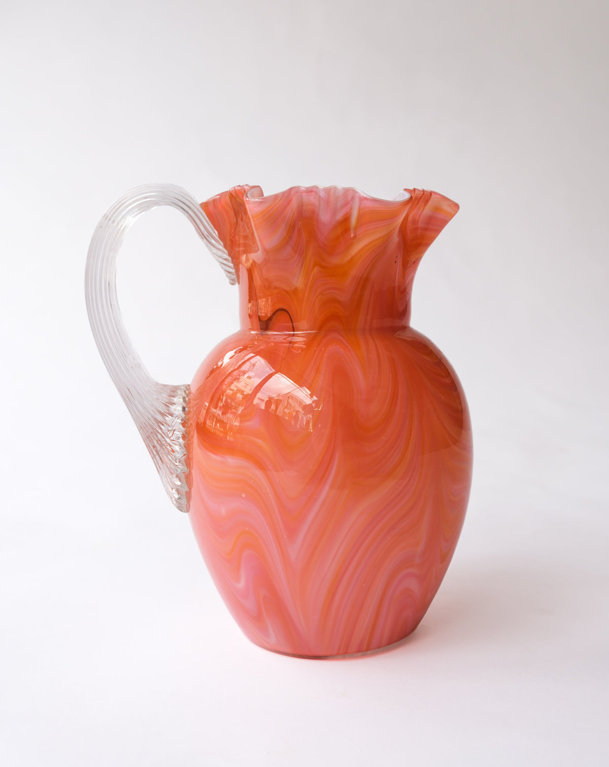 Vintage marble glass pitcher vase
