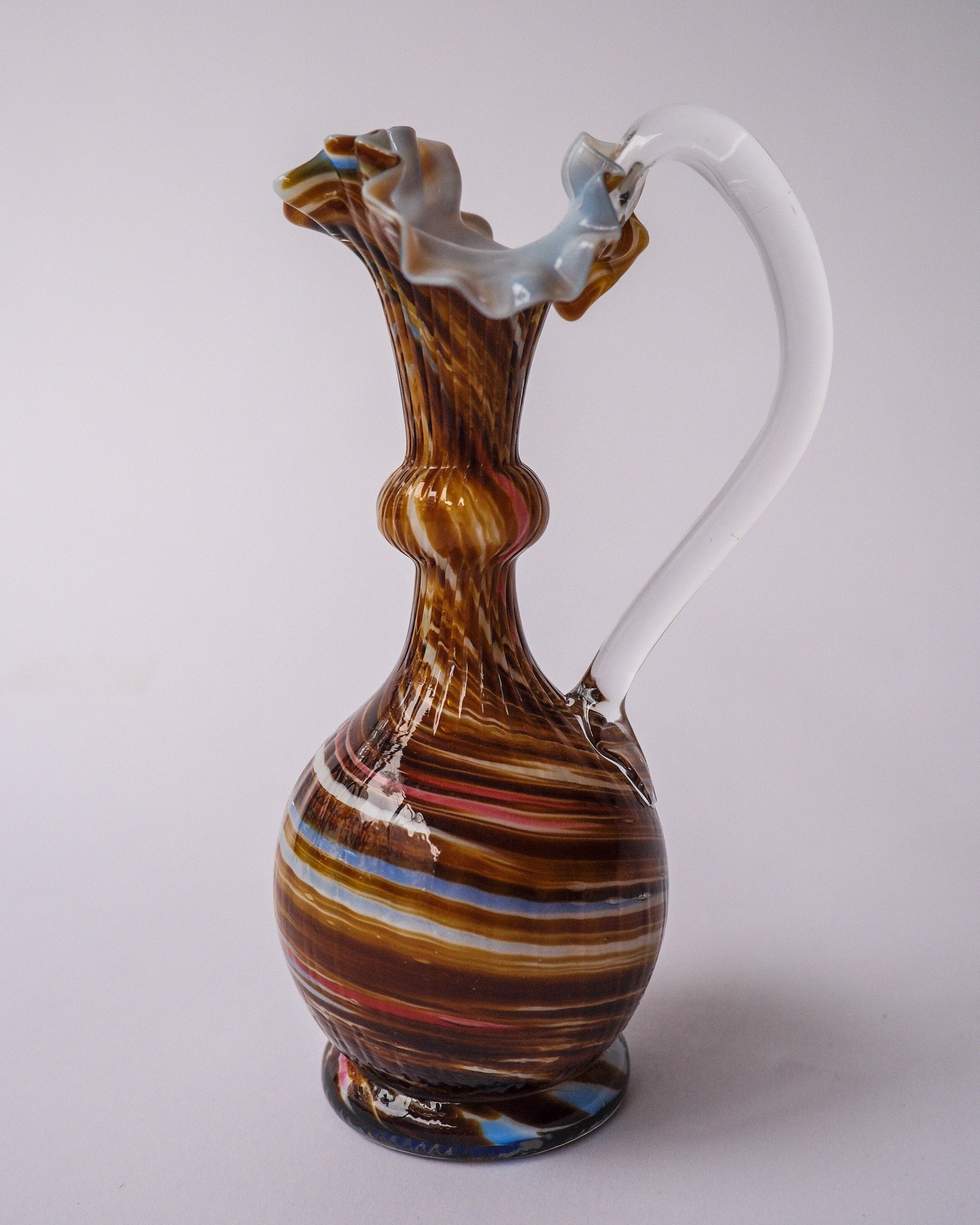 ruffle glass pitcher vase