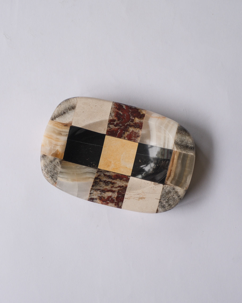 Checker stone ash tray