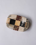 Checker stone ash tray