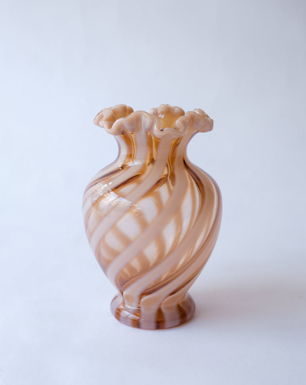 1970s Vintage striped glass vase
