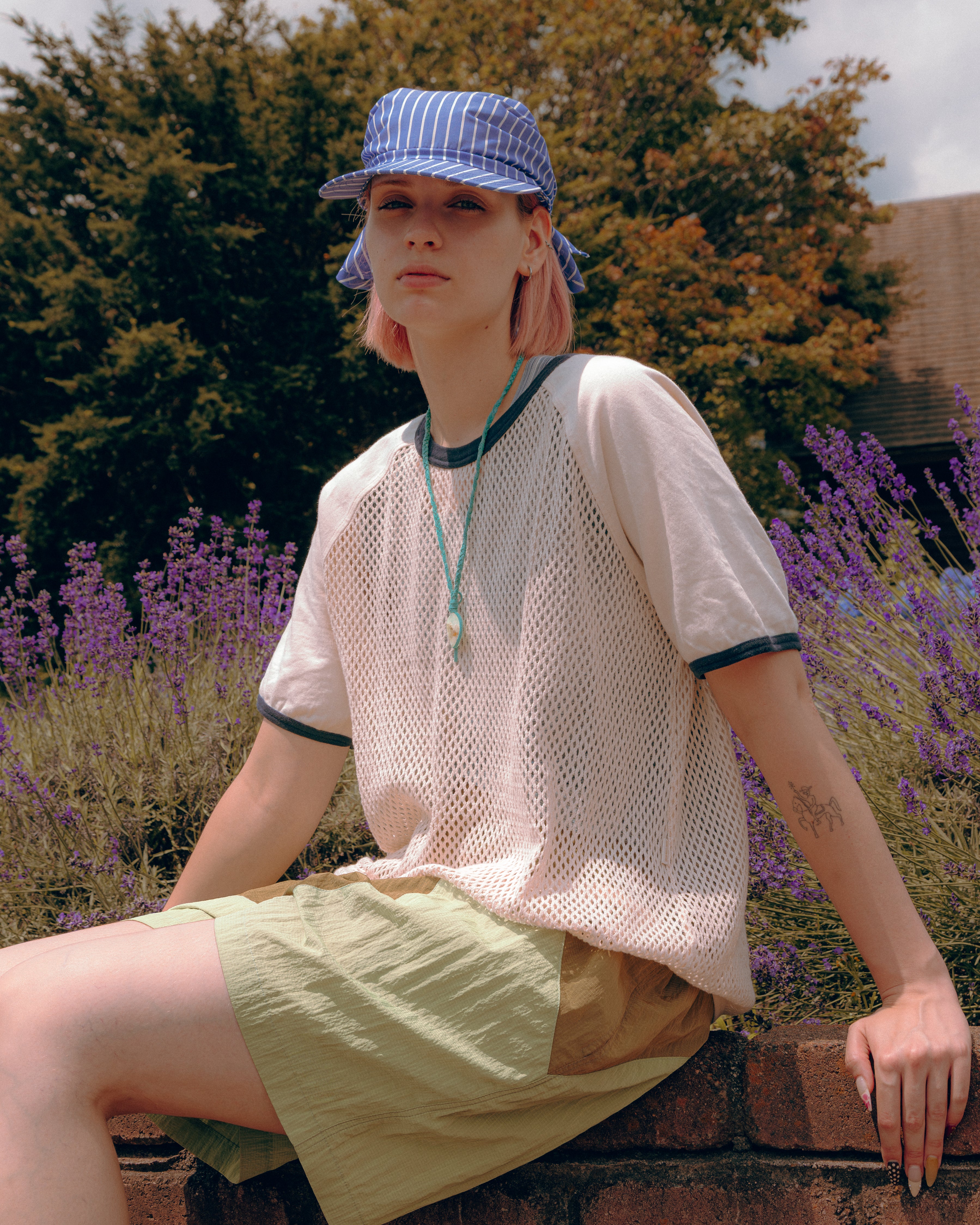 Sowhat Bandanna Cap Blue Stripe