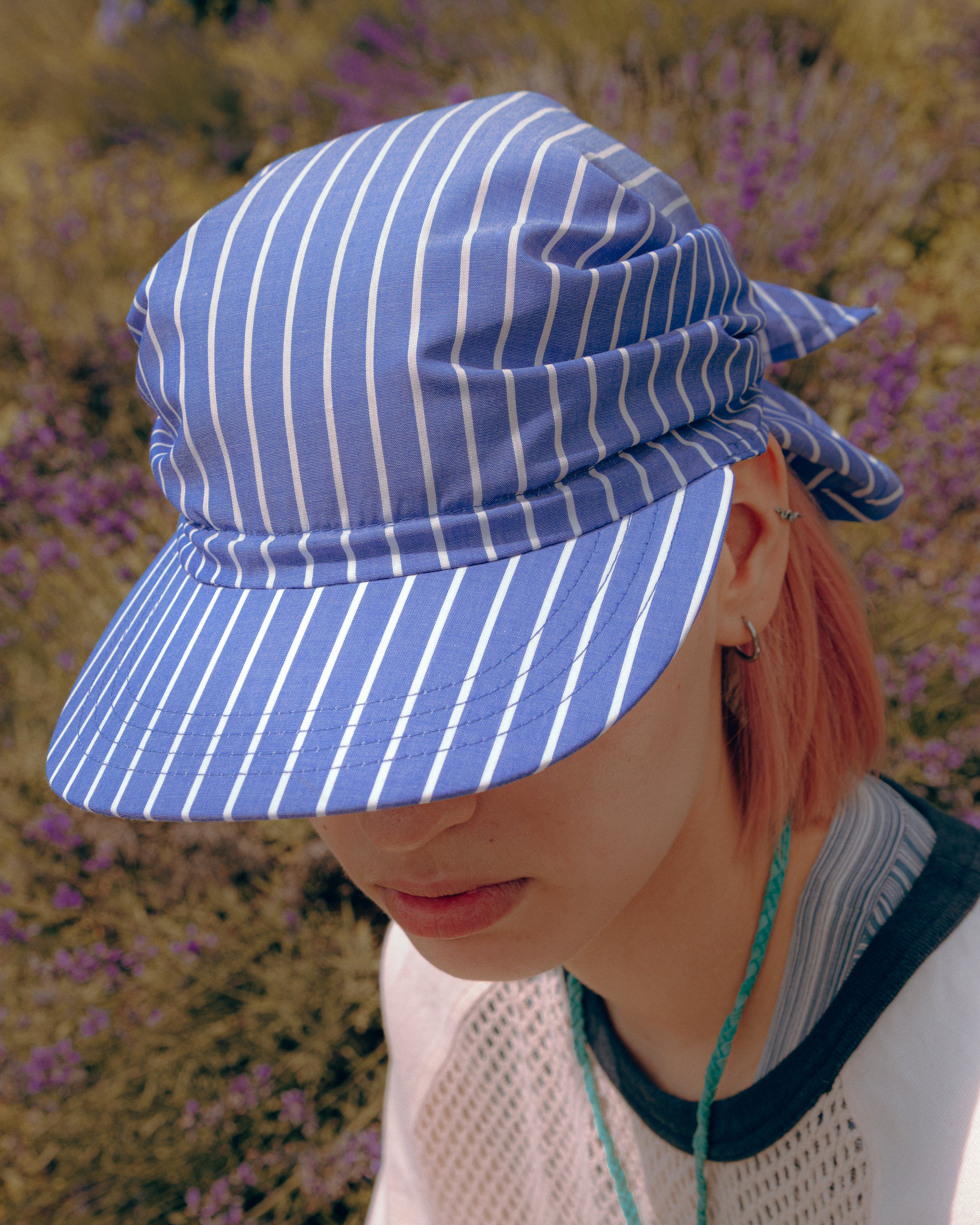 Sowhat Bandanna Cap Blue Stripe