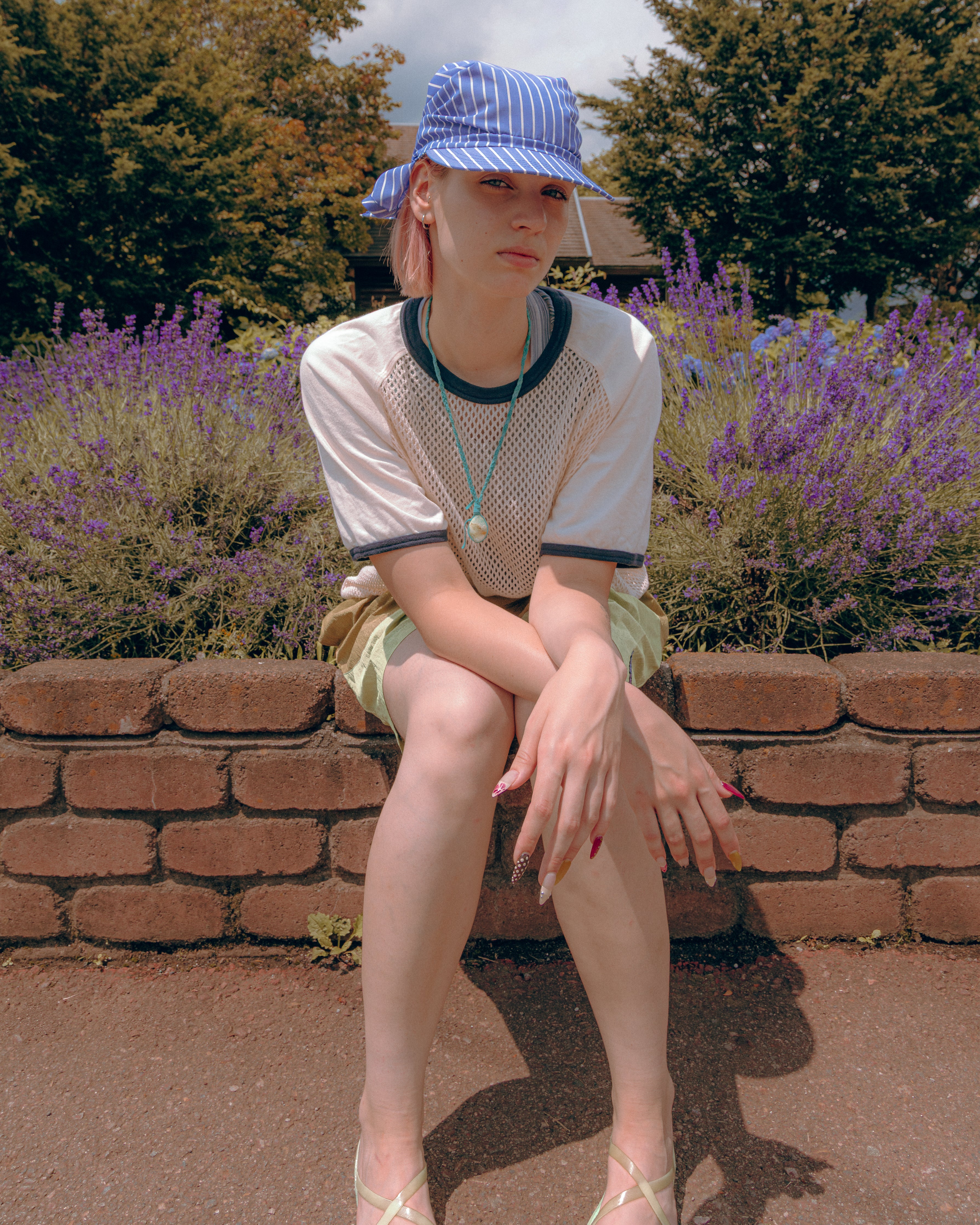 Sowhat Bandanna Cap Blue Stripe