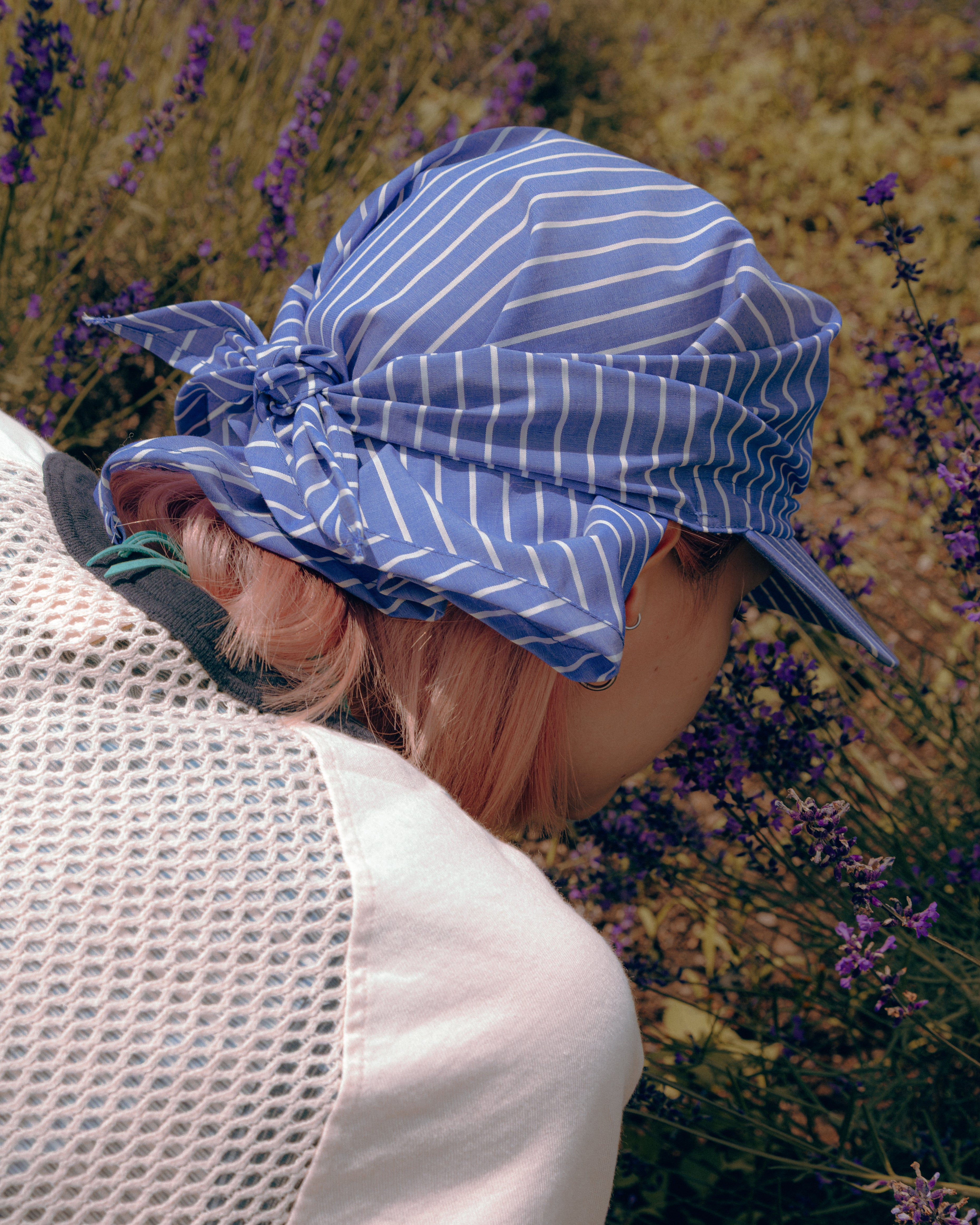 Sowhat Bandanna Cap Blue Stripe