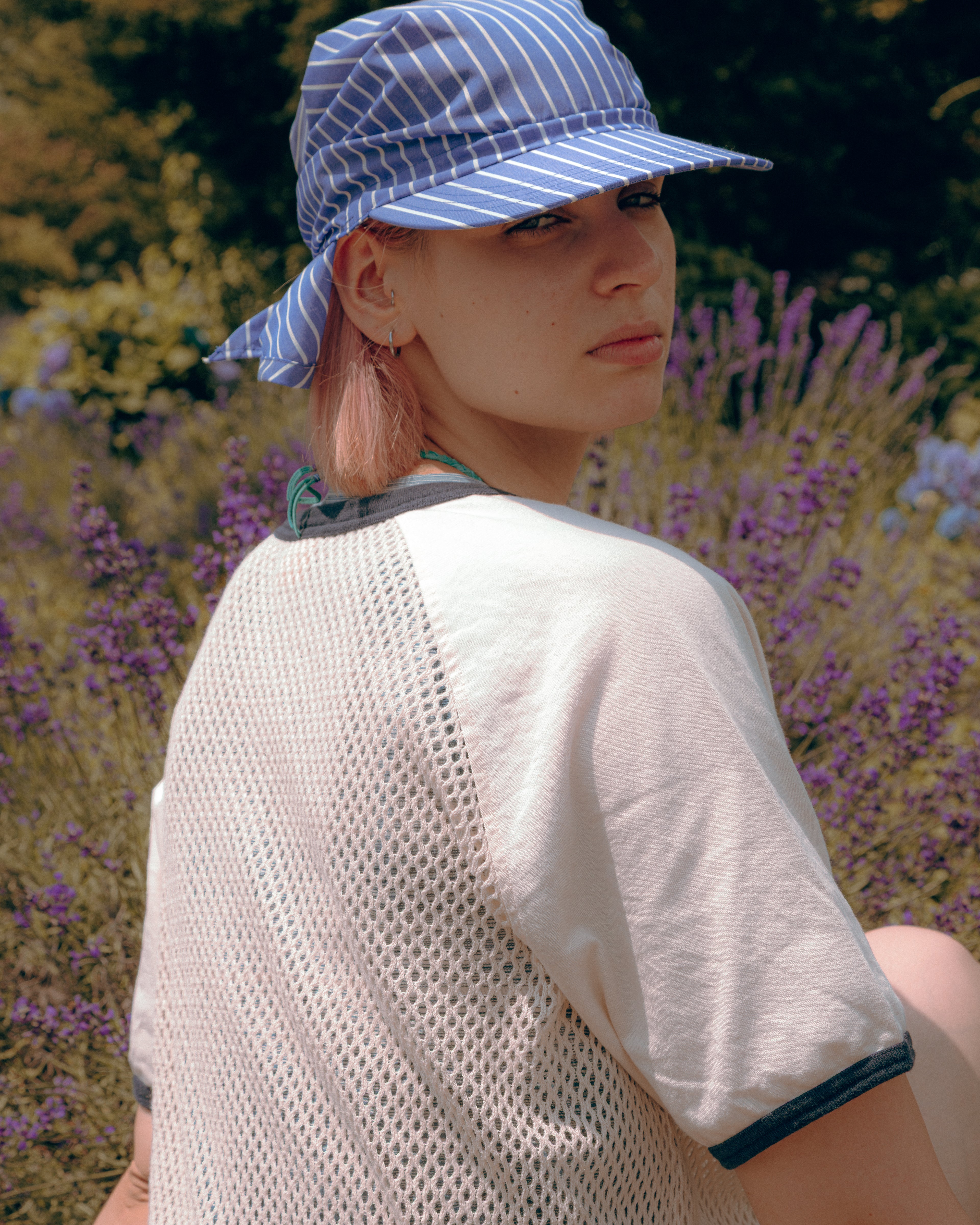 Sowhat Bandanna Cap Blue Stripe