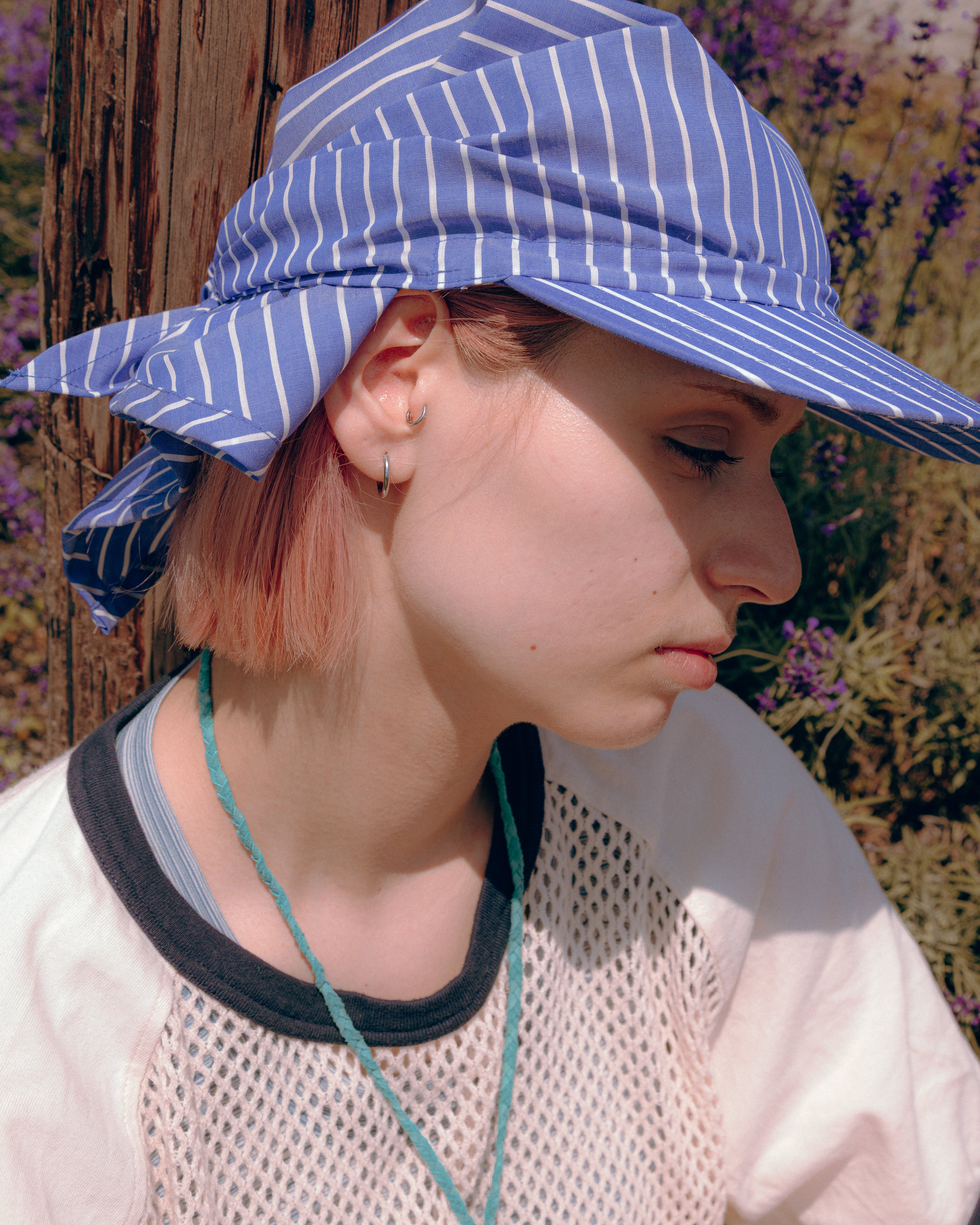 Sowhat Bandanna Cap Blue Stripe