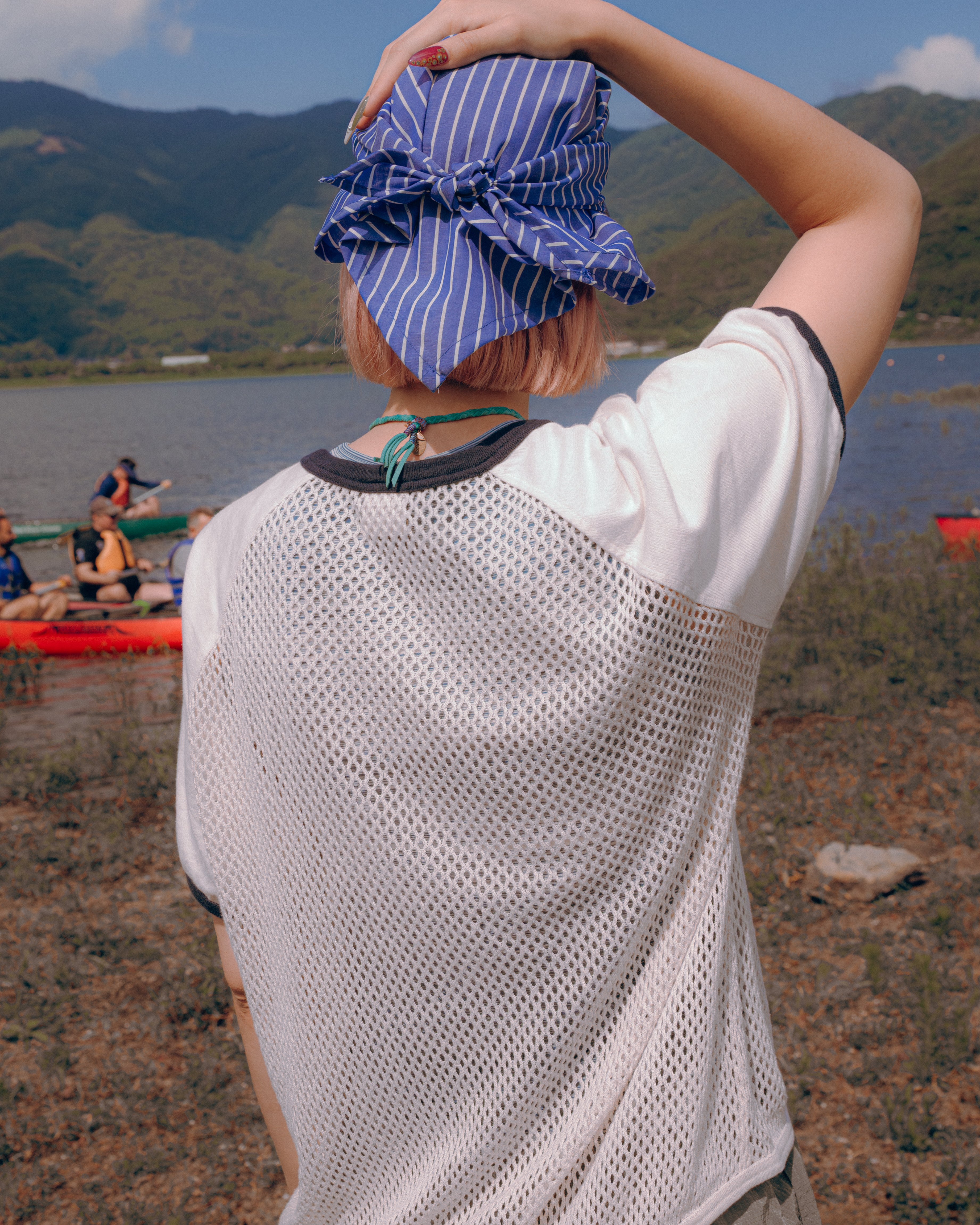Sowhat Bandanna Cap Blue Stripe